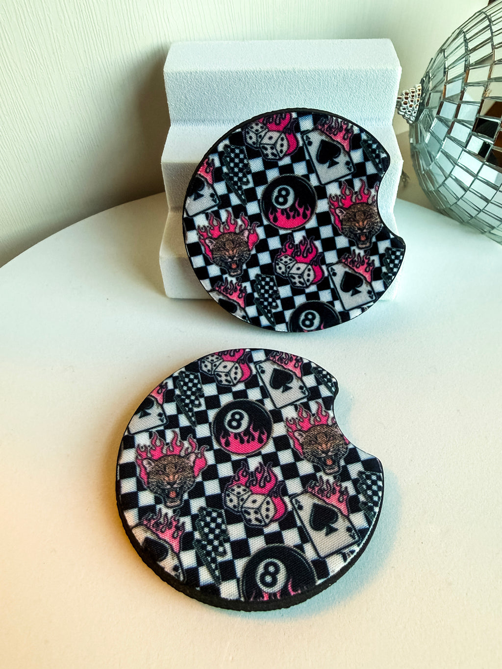 Playing With Fire Car Coasters