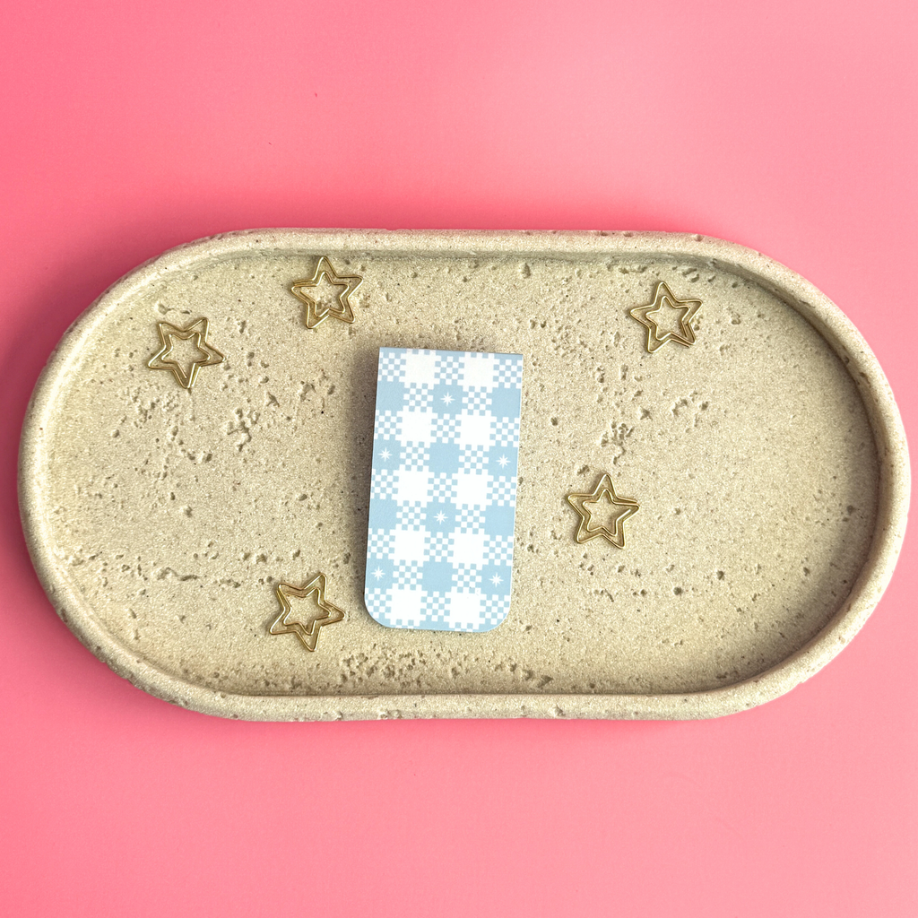 Gingham Magnetic Bookmark