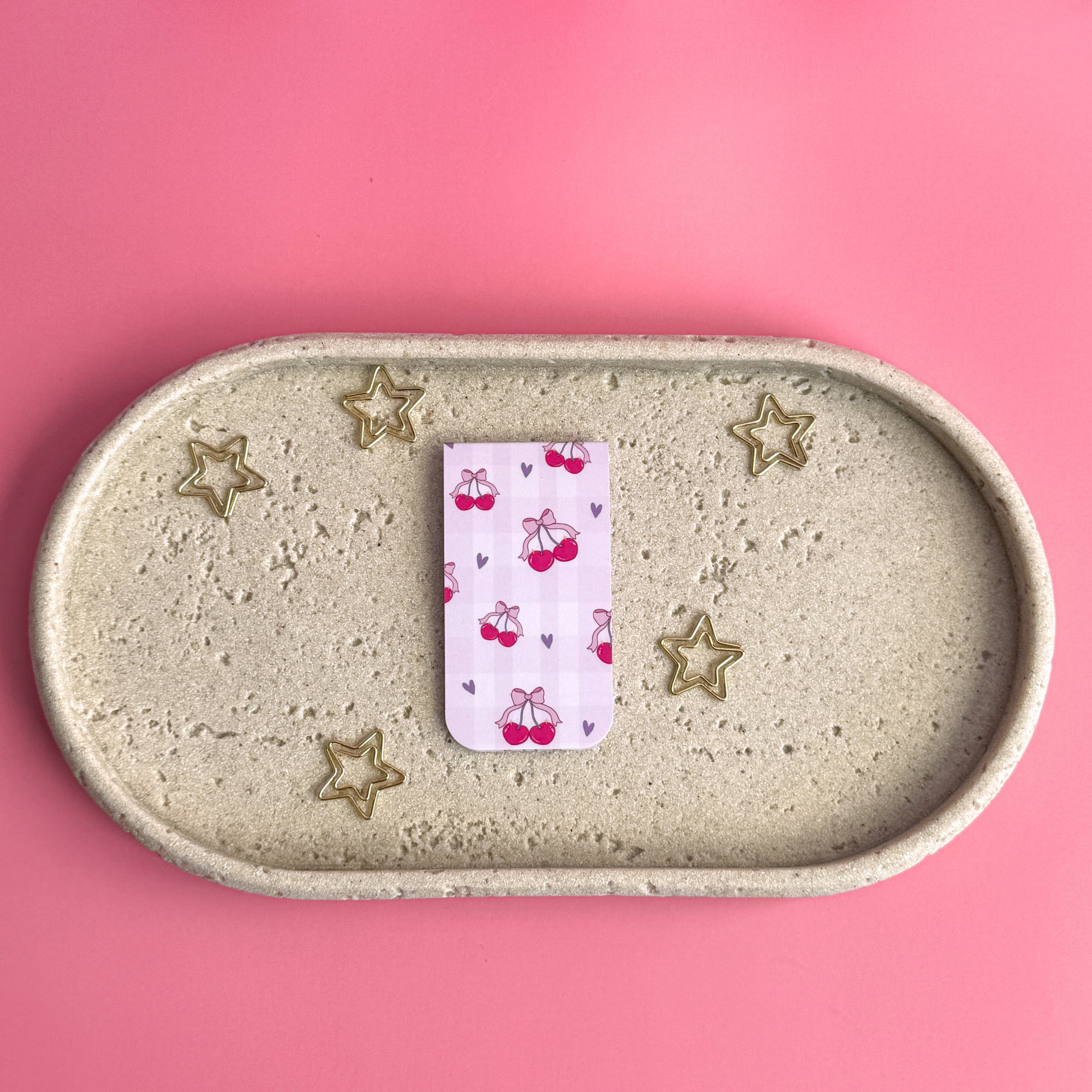 Cherry Bow Magnetic Bookmark