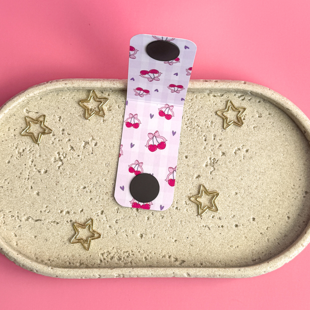 Cherry Bow Magnetic Bookmark