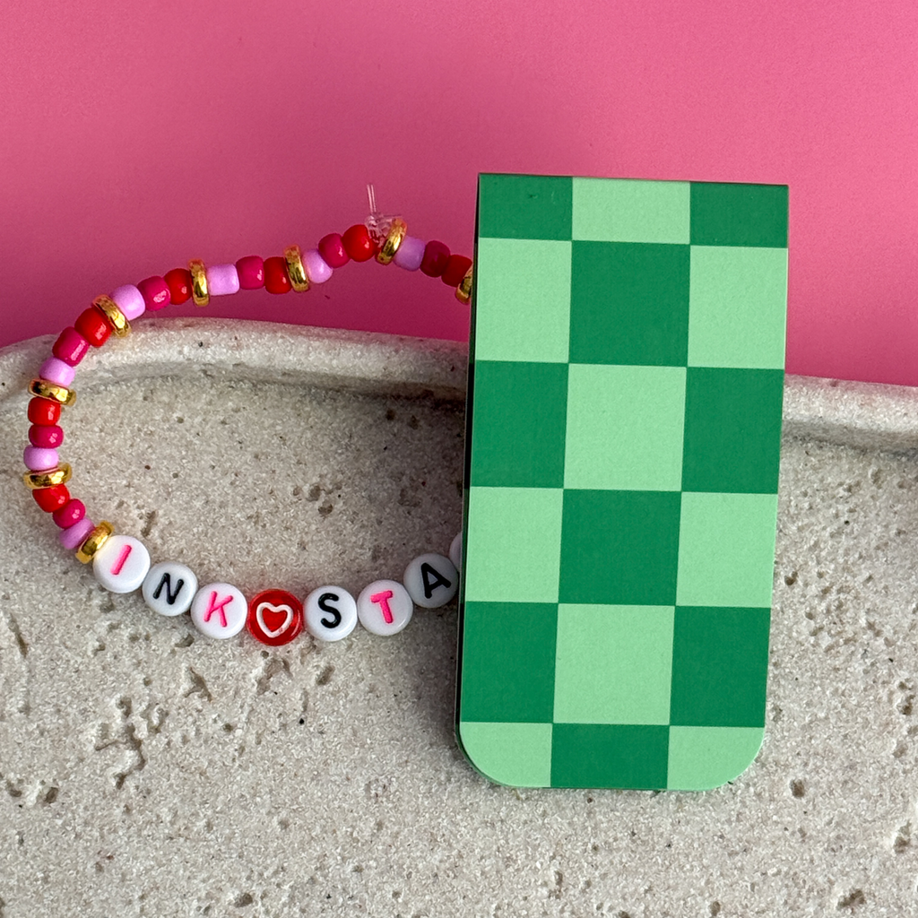 Green Checkered Magnetic Bookmark