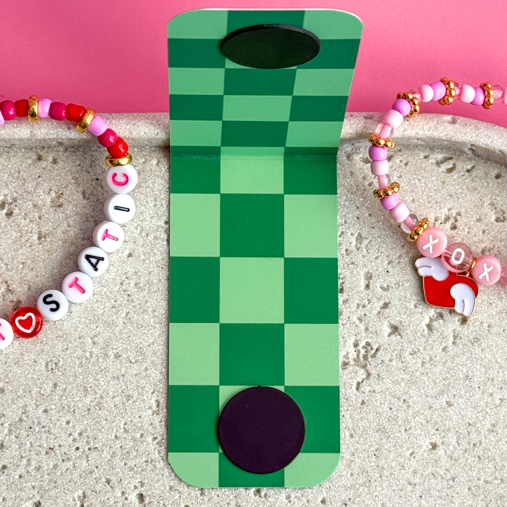 Green Checkered Magnetic Bookmark