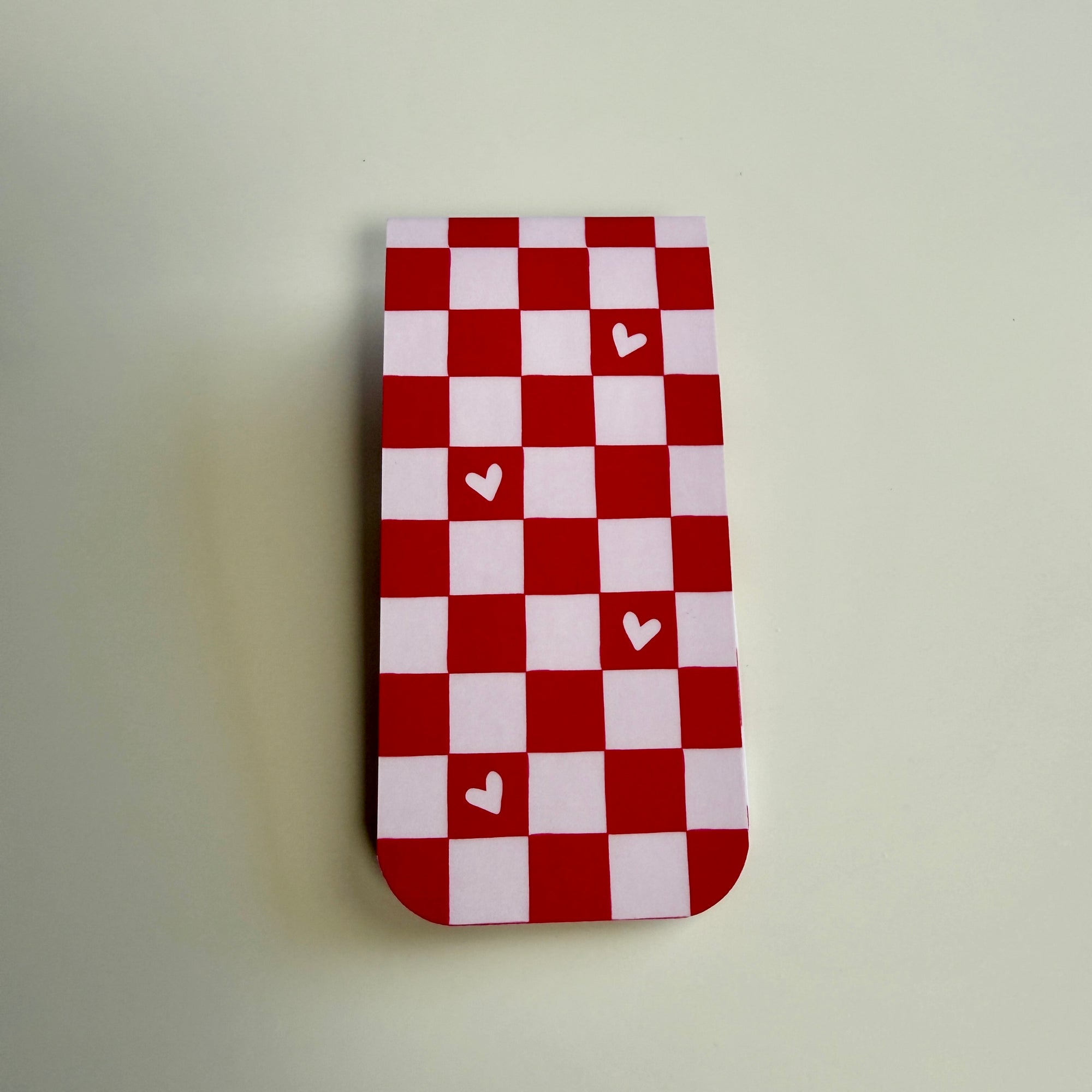 Checkered Hearts Magnetic Bookmark