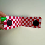 Checkered Hearts Magnetic Bookmark