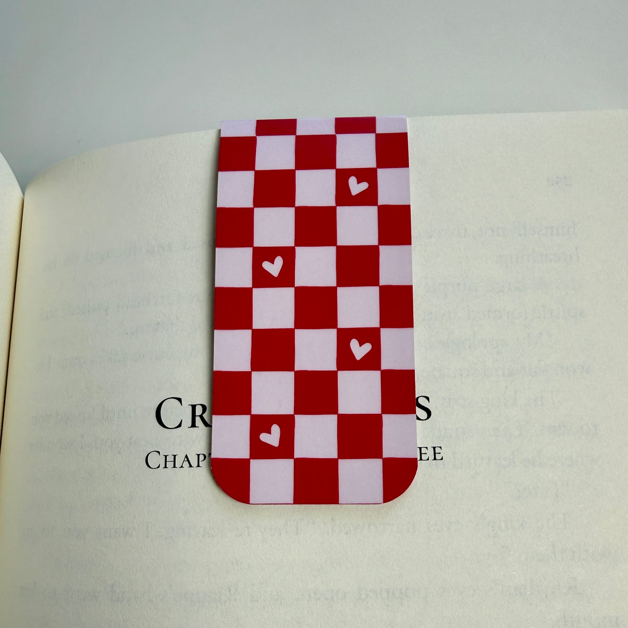 Checkered Hearts Magnetic Bookmark