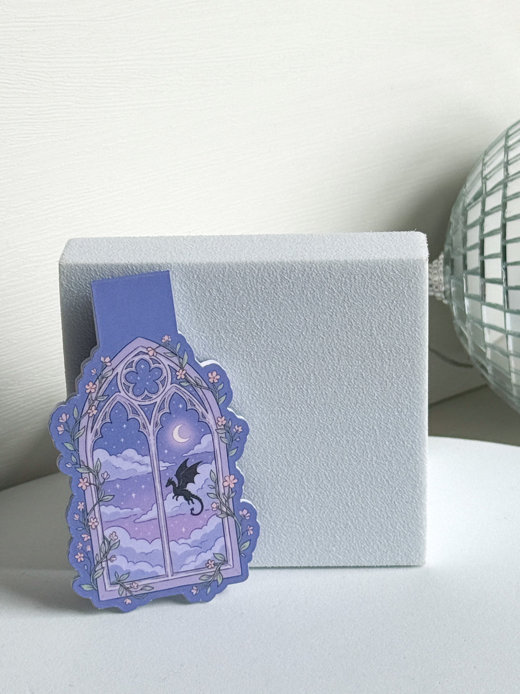 Midnight Dragon Window Magnetic Bookmark