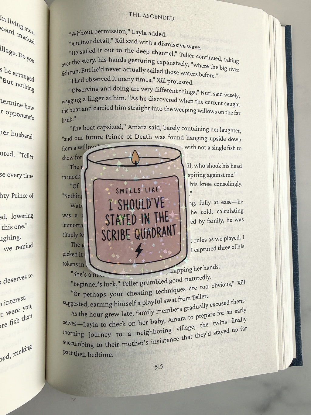Sparkly Scribe Candle Sticker