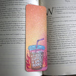 Bookmark with coffee cup design on a book