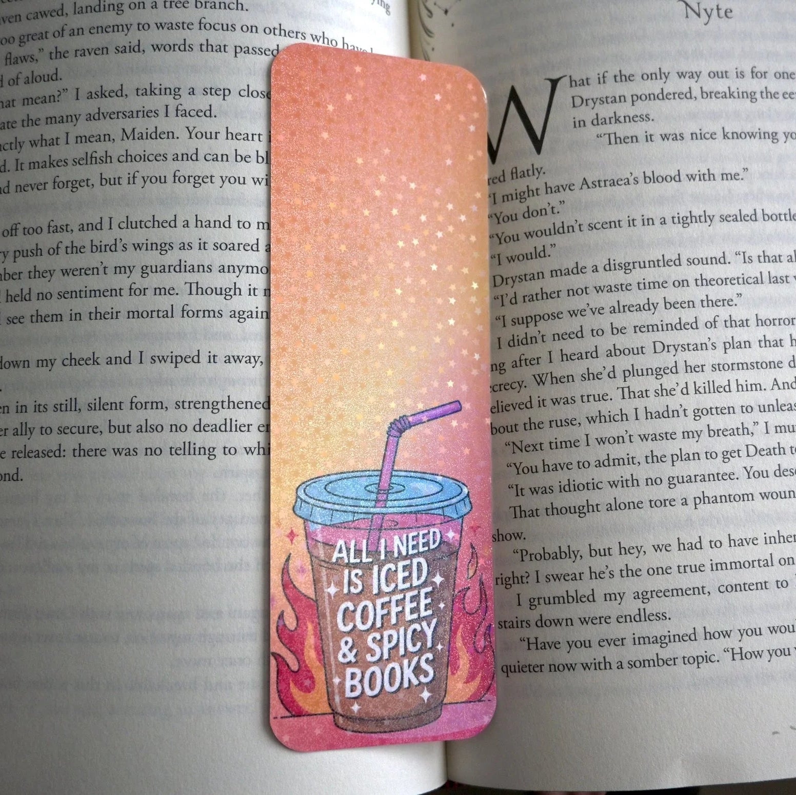 Bookmark with coffee cup design on a book