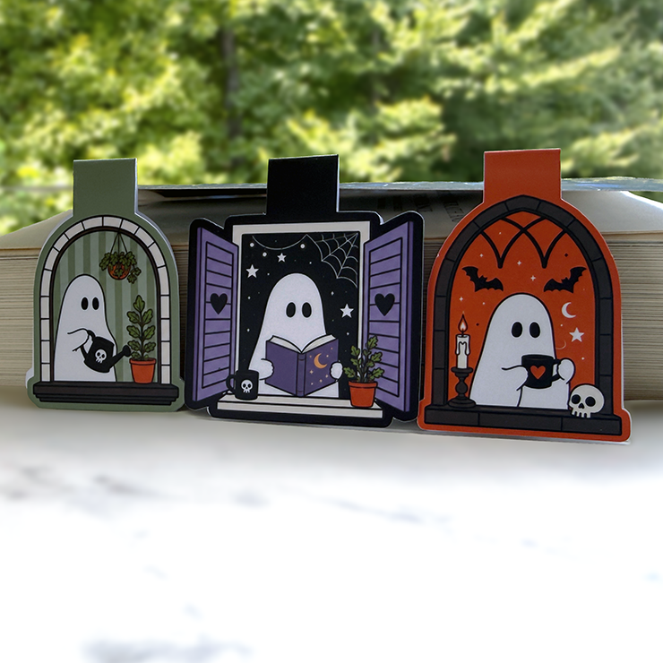 Haunted Window Ghosts Magnetic Bookmark
